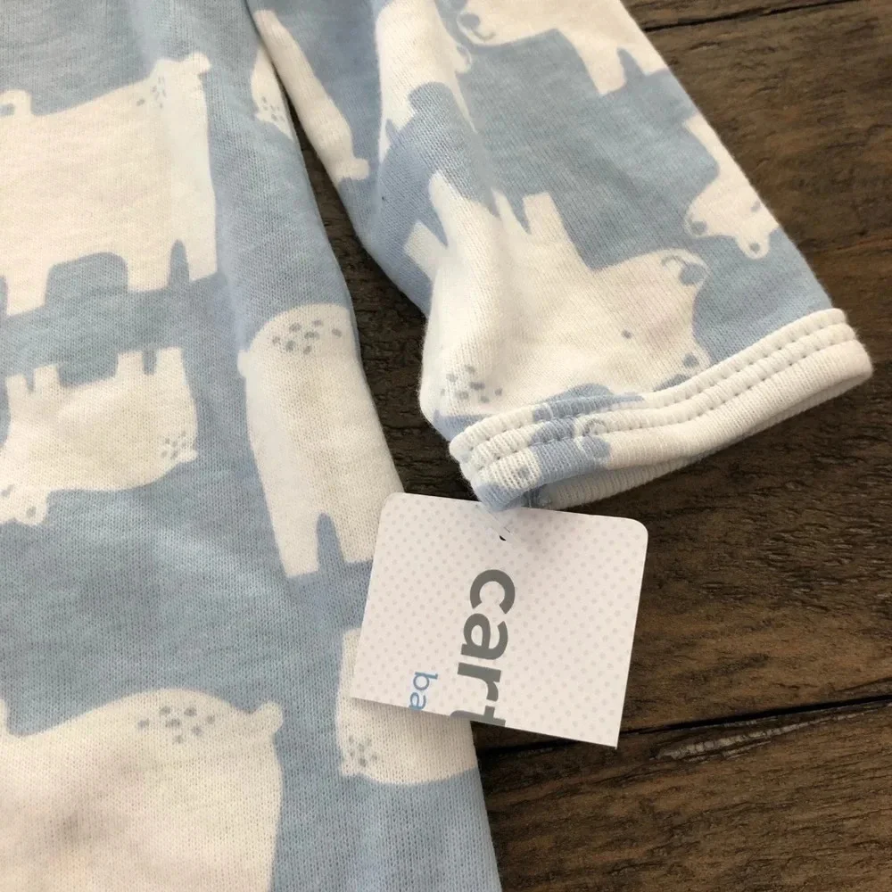 NWT‎ Carter’s Baby 9 months Blue Polar Bear Sleep N Play Pajama One Piece Cotton